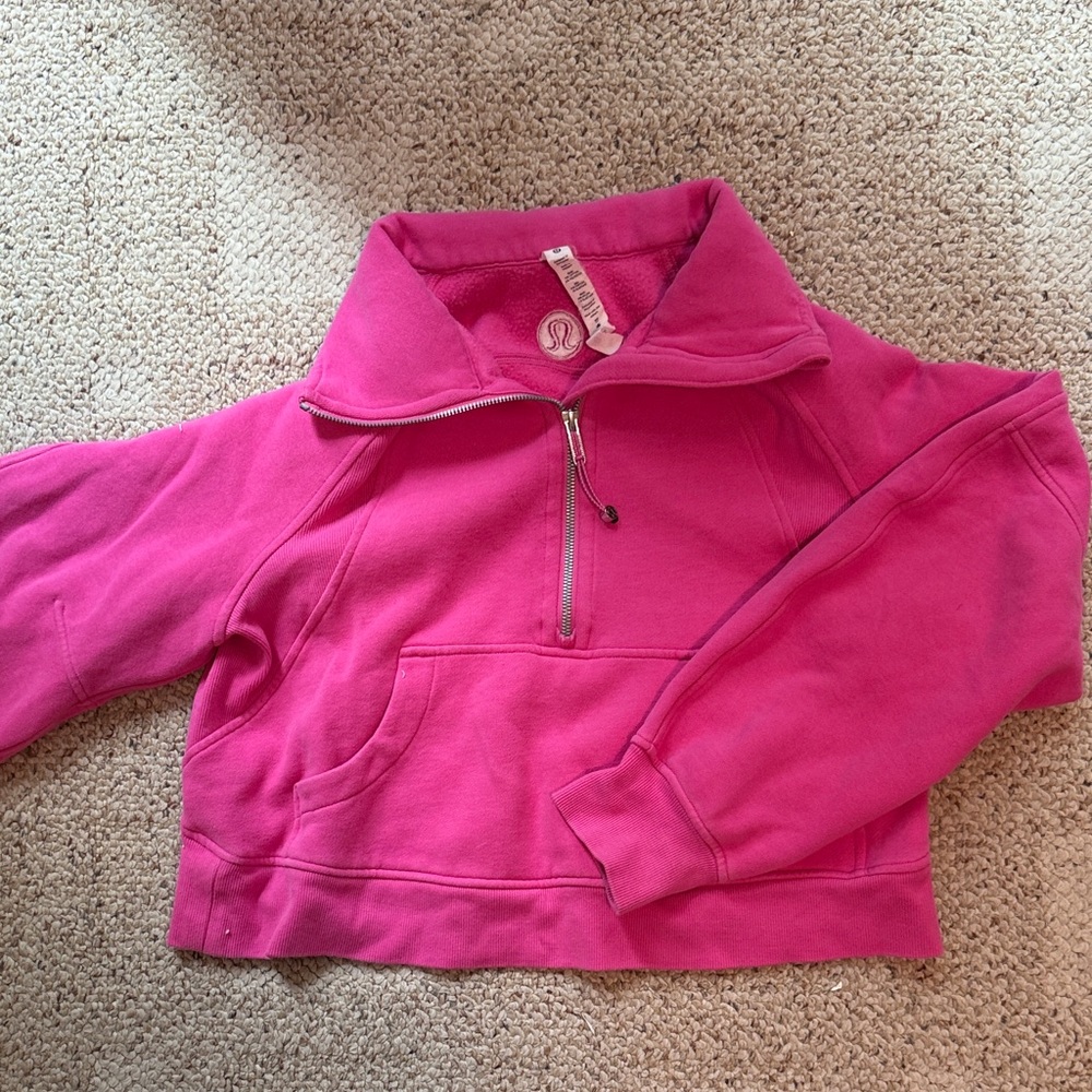 Lululemon sonic pink quarter zip scuba